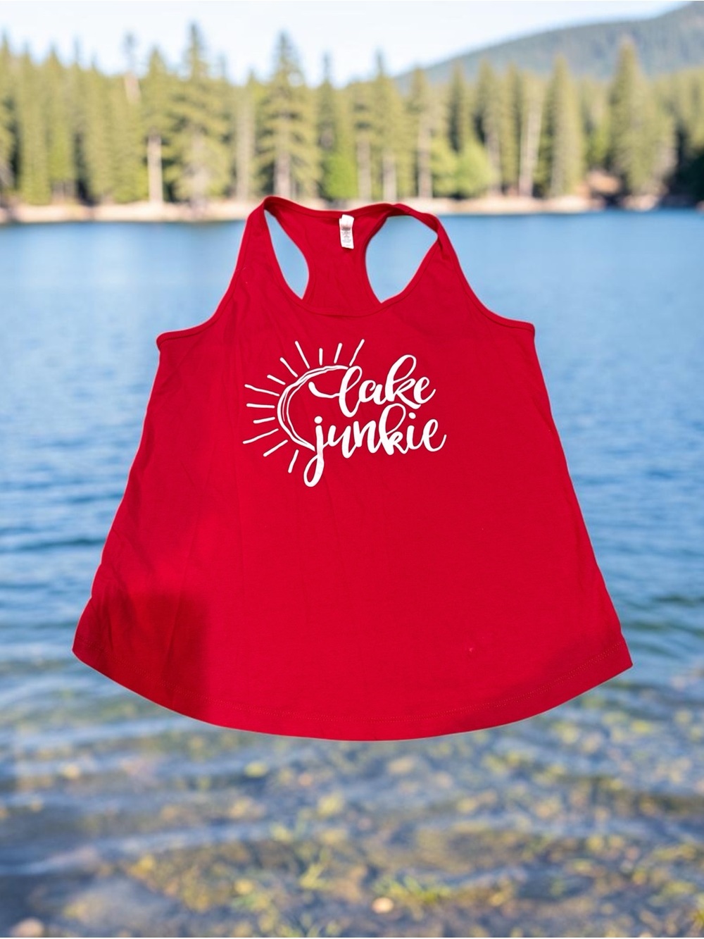 Red "Lake Junkie" Racerback Tank Top - Womens (XXL)